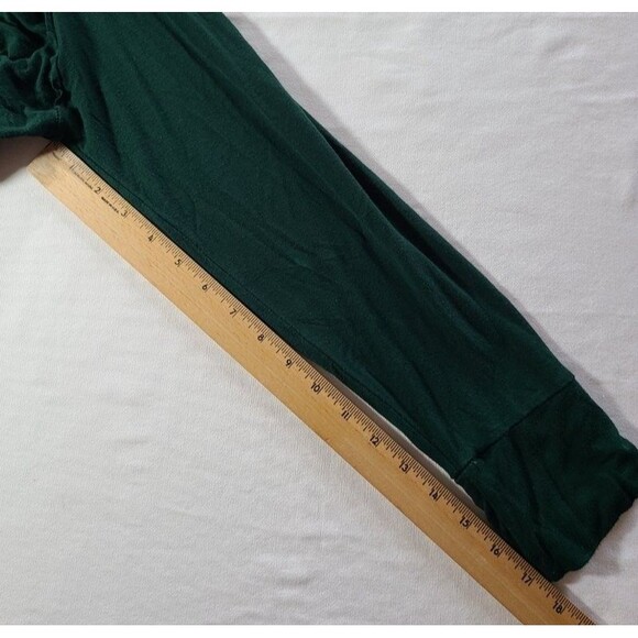 Rags & Couture Green Cutout Shoulder Hoodie Medium Raw Seams Casual Cozy - Picture 6 of 6